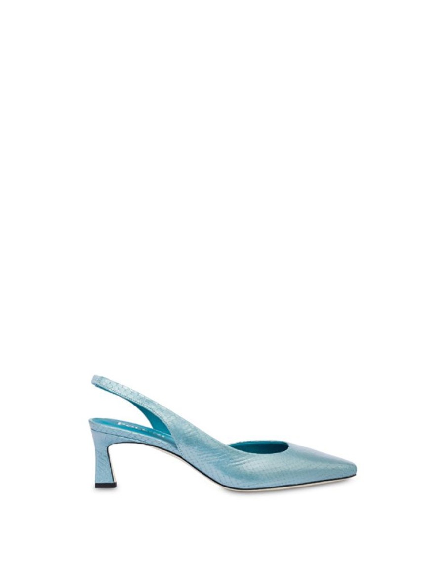 Pollini Slingback Con Stampa Pitone Iridescente Cote D'Azur