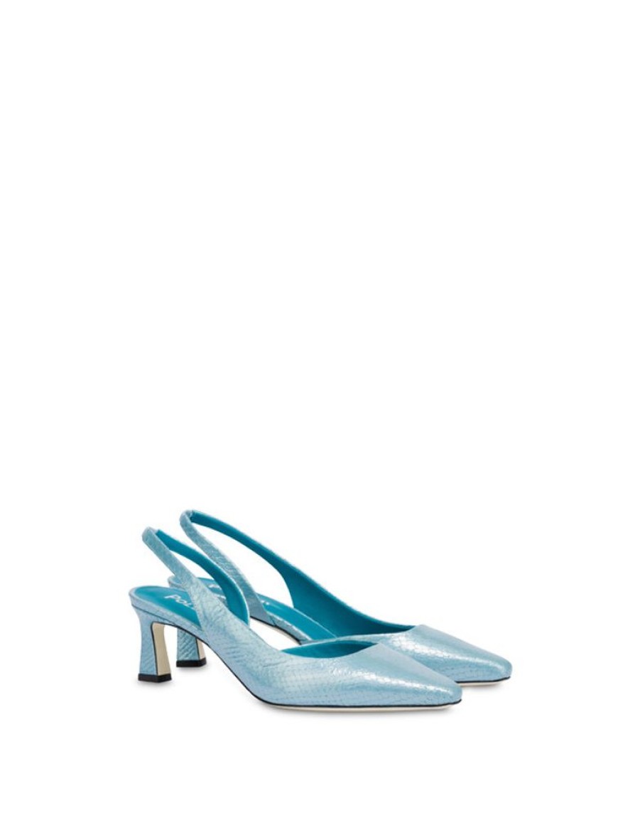 Pollini Slingback Con Stampa Pitone Iridescente Cote D'Azur