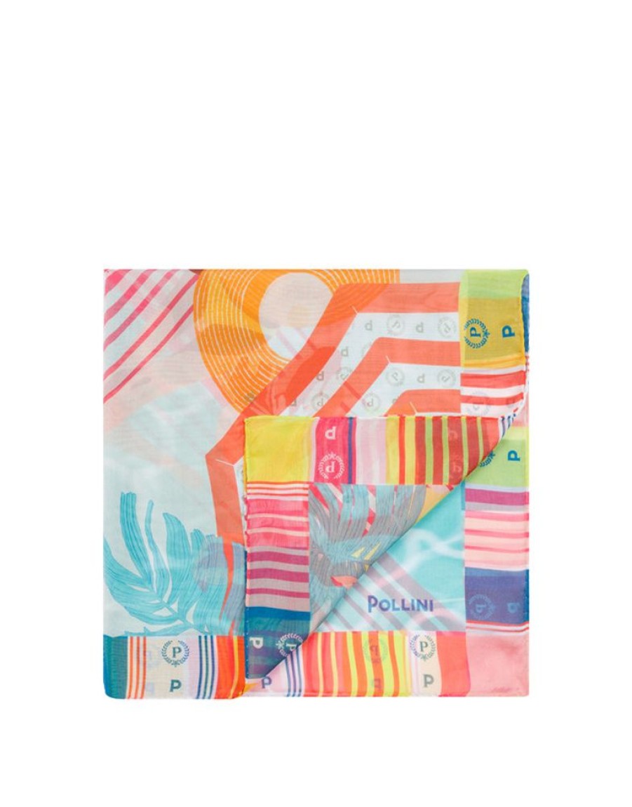 Pollini Foulard In Seta Con Stampa Summer