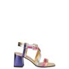 Pollini Sandali In Nappa Laminata Rainbow