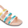 Pollini Sandali Flat In Nappa Laminata Rainbow