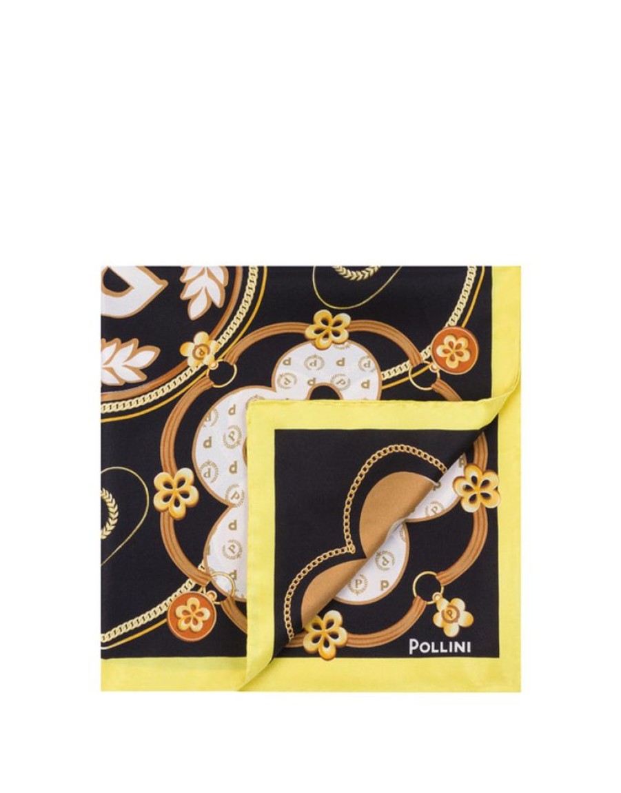 Pollini Foulard In Seta Con Stampa Macro Symbols