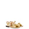 Pollini Sandali Flat In Nappa Laminata Sailor Knot