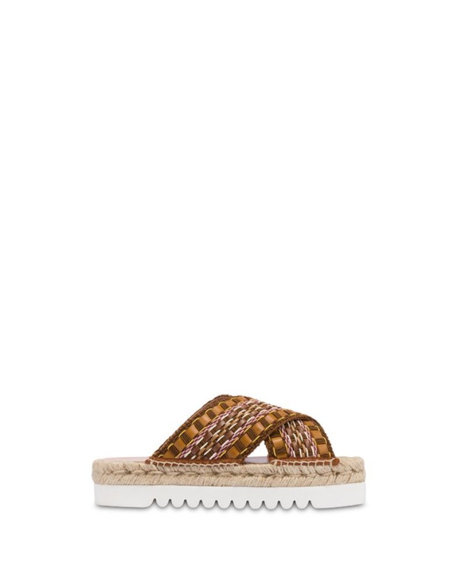 Pollini Sandali Espadrillas In Tessuto Intrecciato Summer Time