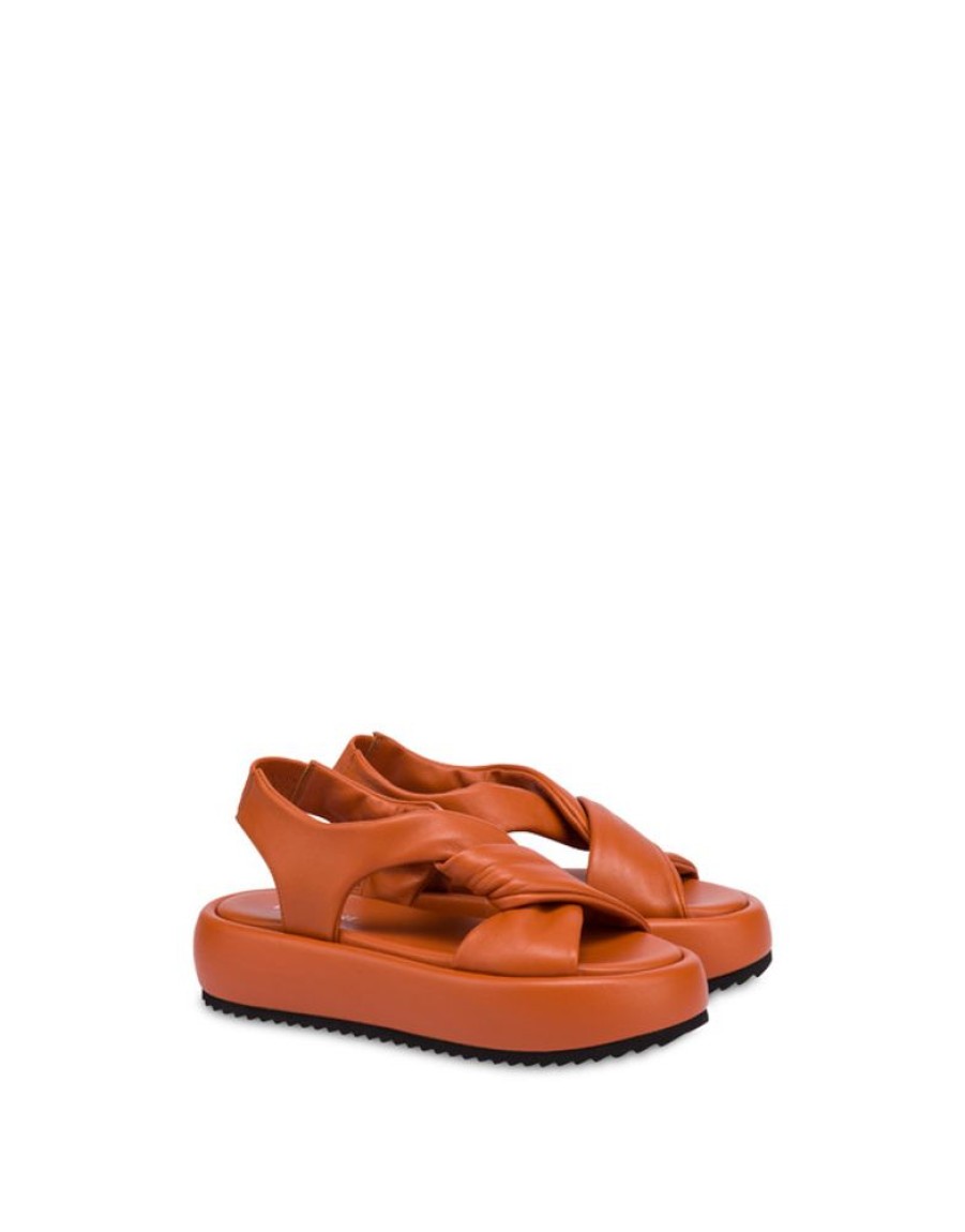 Pollini Sandali Flatform In Nappa Oasis