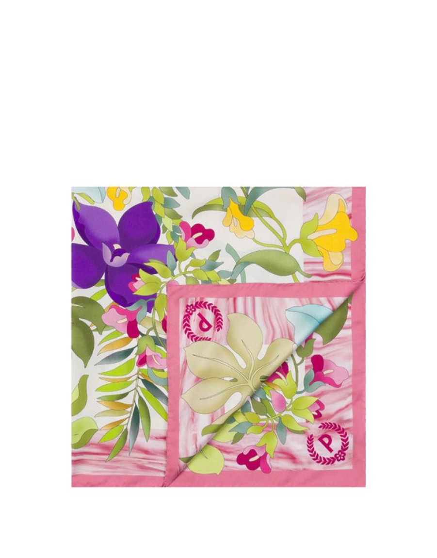 Pollini Foulard In Seta Con Stampa Fiori