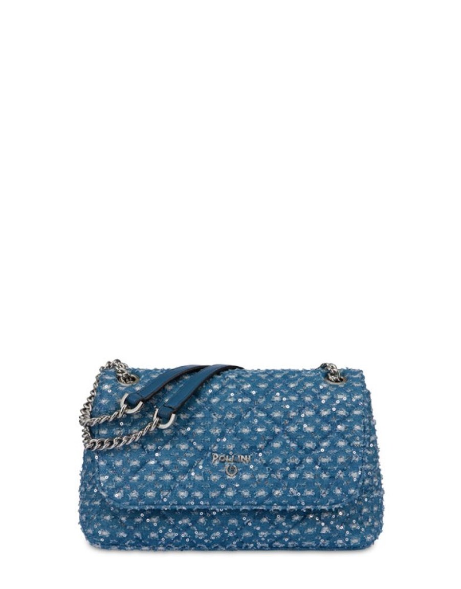 Pollini Borsa A Spalla In Denim Con Paillettes Waltzer Night