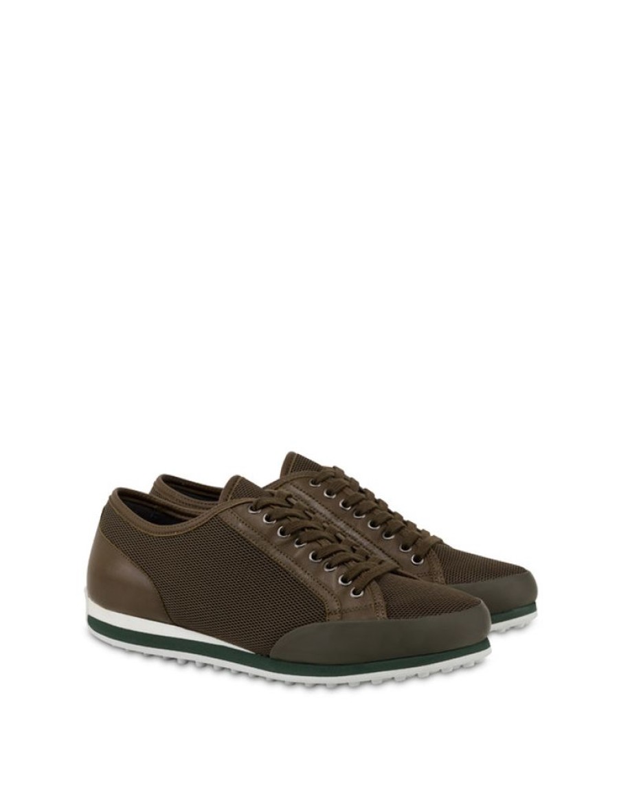 Pollini Sneakers In Vitello E Rete Sporty Driver