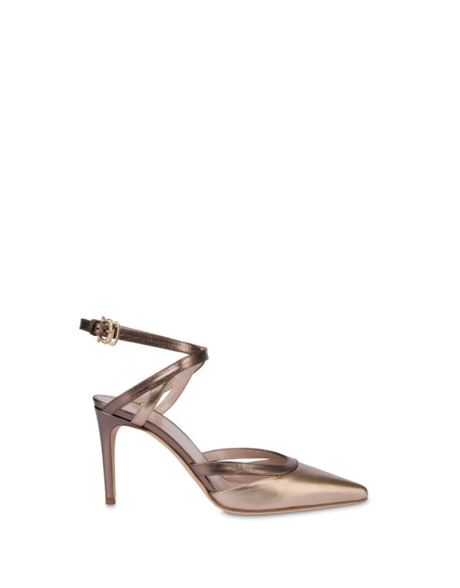 Pollini Sandali In Nappa Laminata Glam